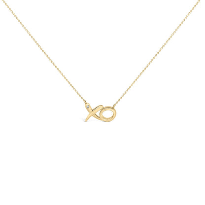 24 KT Gold Vermeil Diamond Accent "XO" Necklace