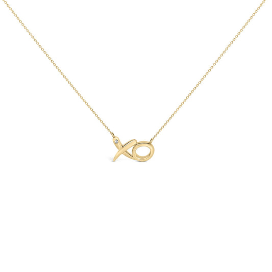 Gold Vermeil Diamond Accent "XO" Necklace