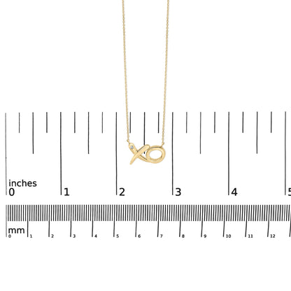 24 KT Gold Vermeil Diamond Accent "XO" Necklace