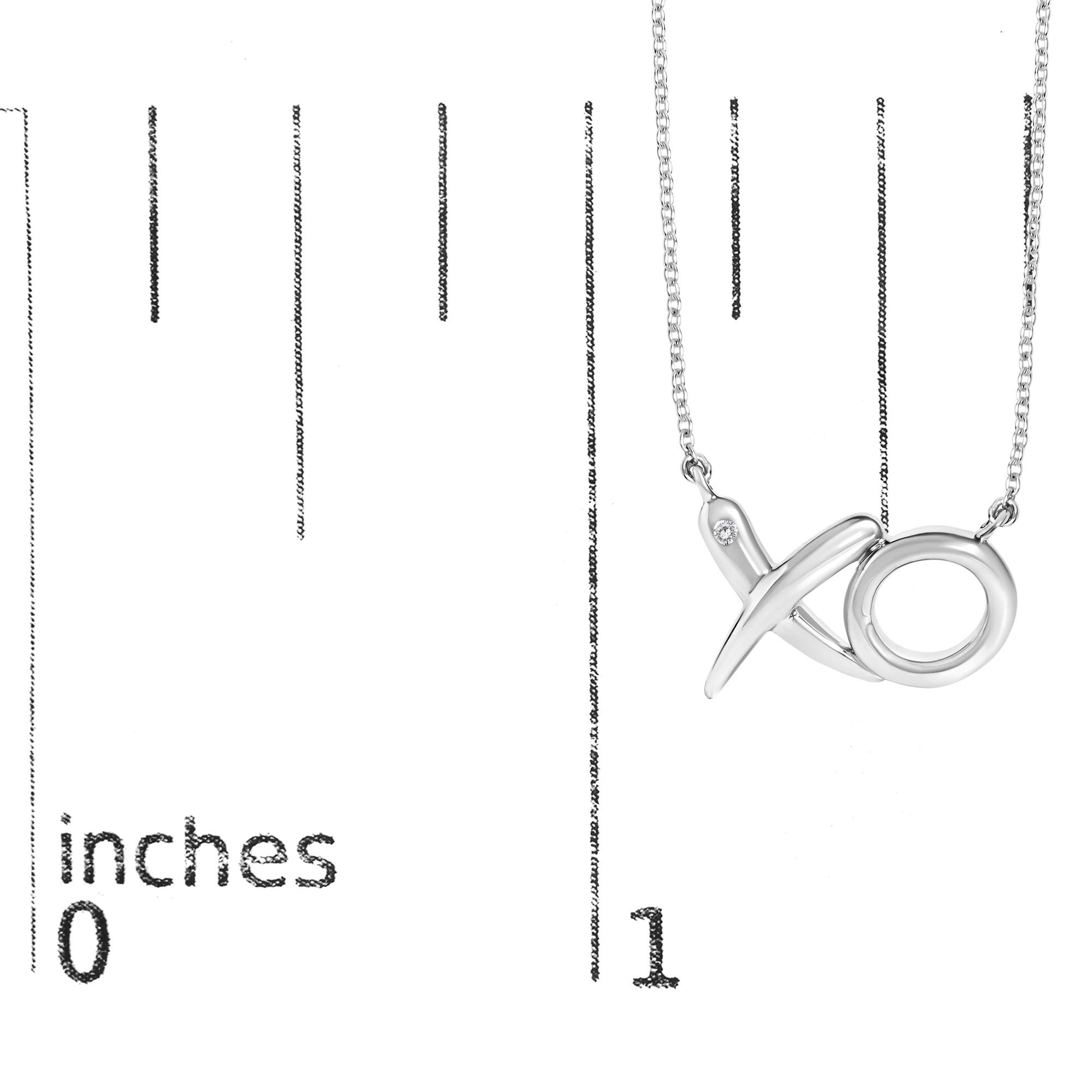 Sterling Silver Diamond Accent XO Pendant Necklace