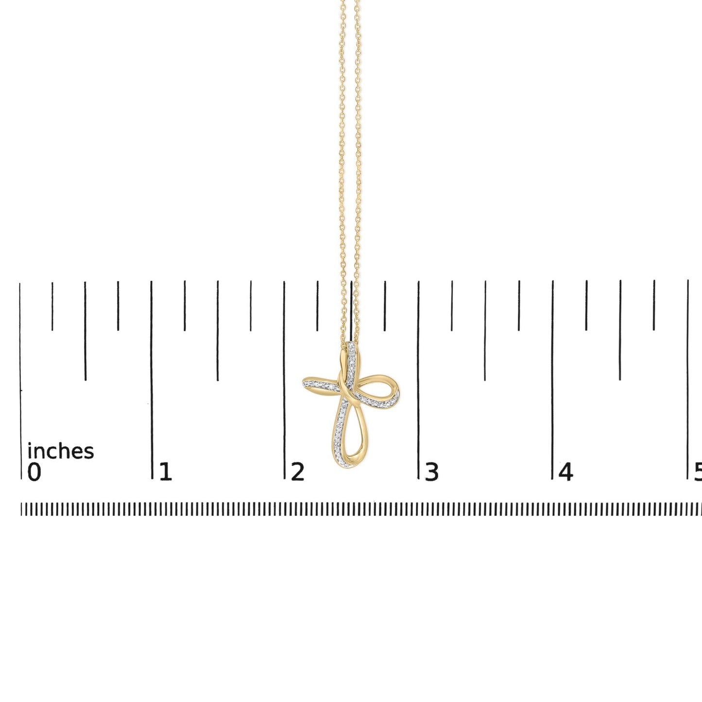 24 KT Gold Vermeil Diamond Accent Infinity Cross Pendant Necklace
