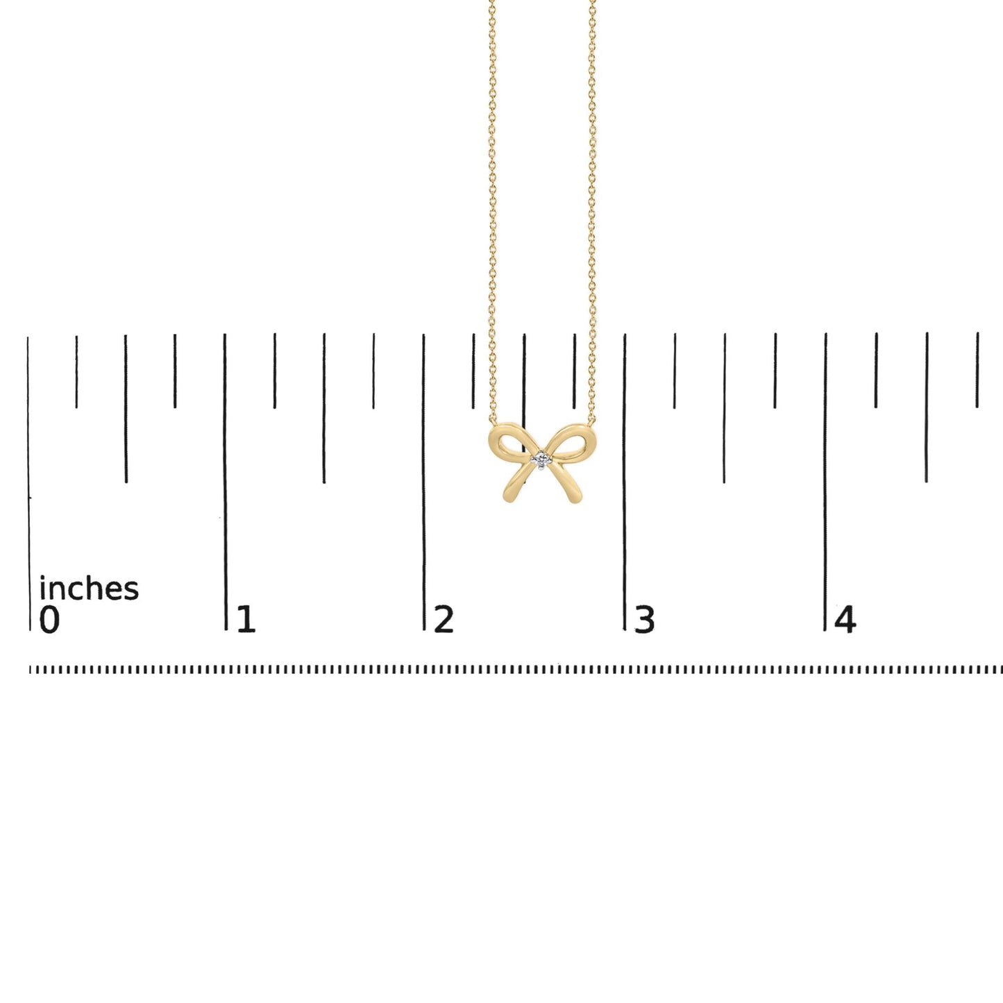 Gold Vermeil Diamond Accent Bow Tie Pendant Necklace