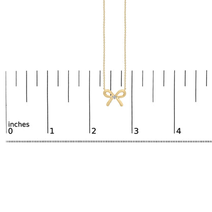 Gold Vermeil Diamond Accent Bow Tie Pendant Necklace