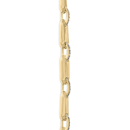 Gold Vermeil .925 Sterling Silver 1/4 Cttw Diamond Bold Octagonal Link Necklace