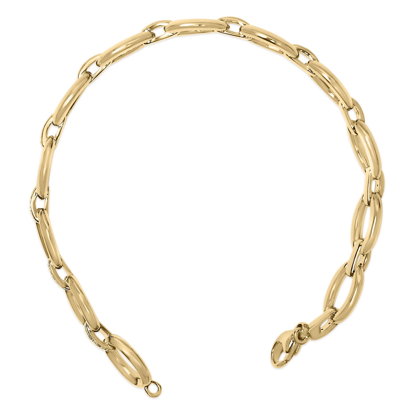 Gold Vermeil 1/10 Cttw Diamond Bold Oval Link Bracelet