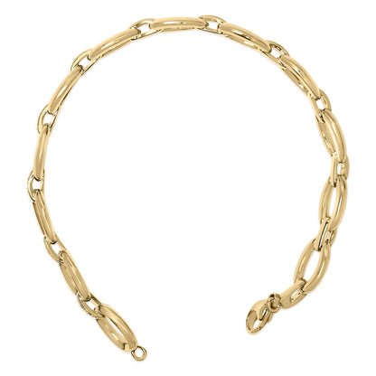 Gold Vermeil 1/10 Cttw Diamond Bold Oval Link Bracelet