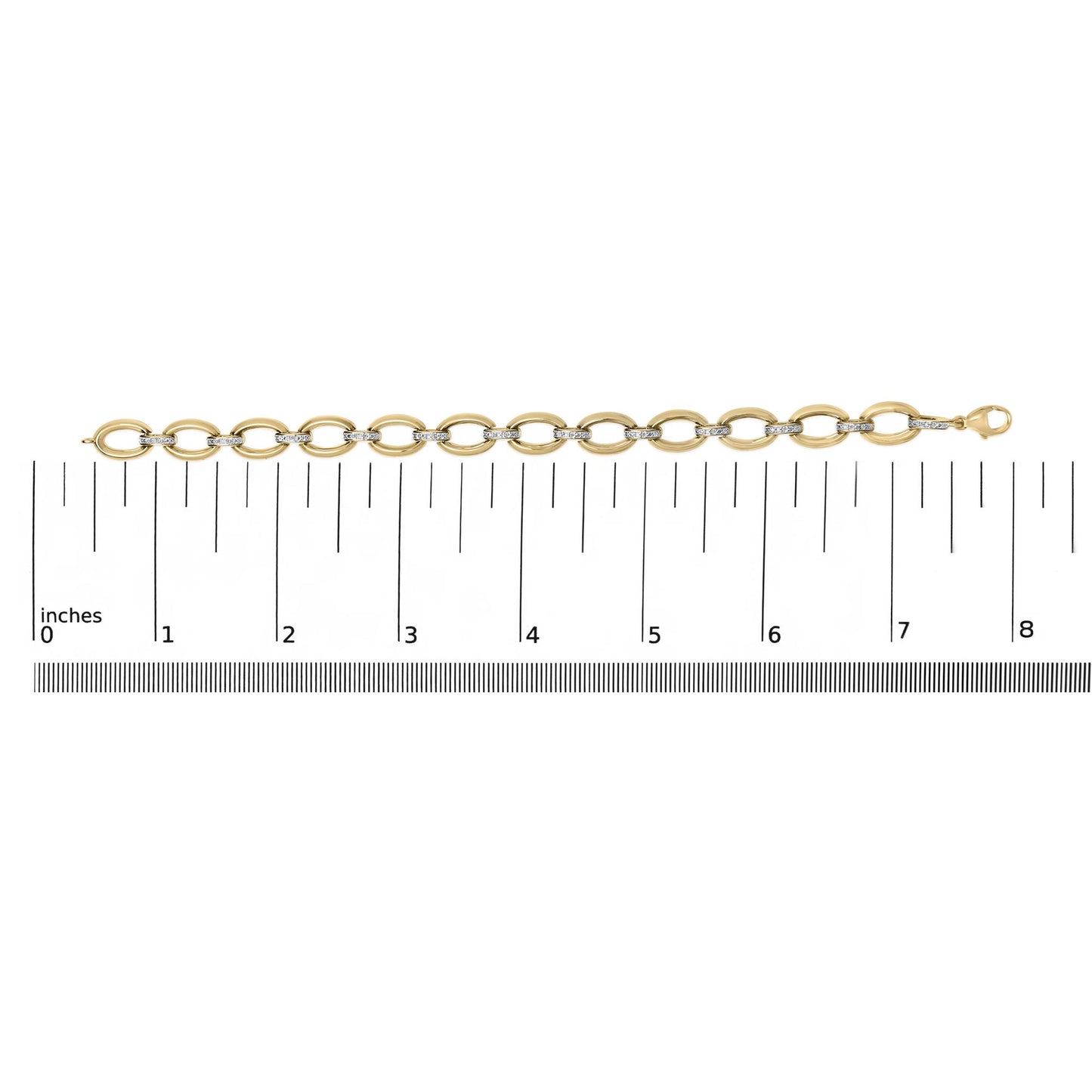 Gold Vermeil 1/10 Cttw Diamond Bold Oval Link Bracelet