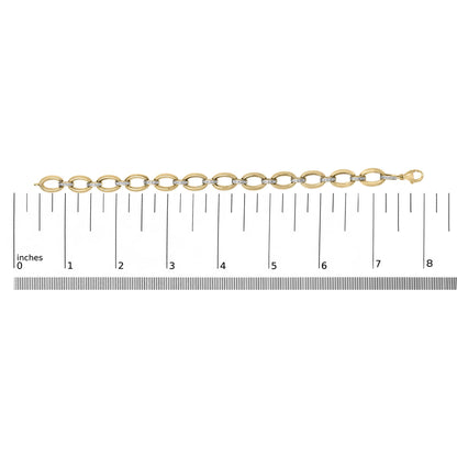 Gold Vermeil 1/10 Cttw Diamond Bold Oval Link Bracelet