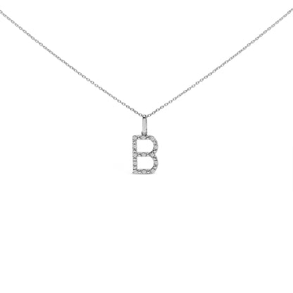 Sterling Silver Diamond Accent "A-Z" Initial Pendant Necklace