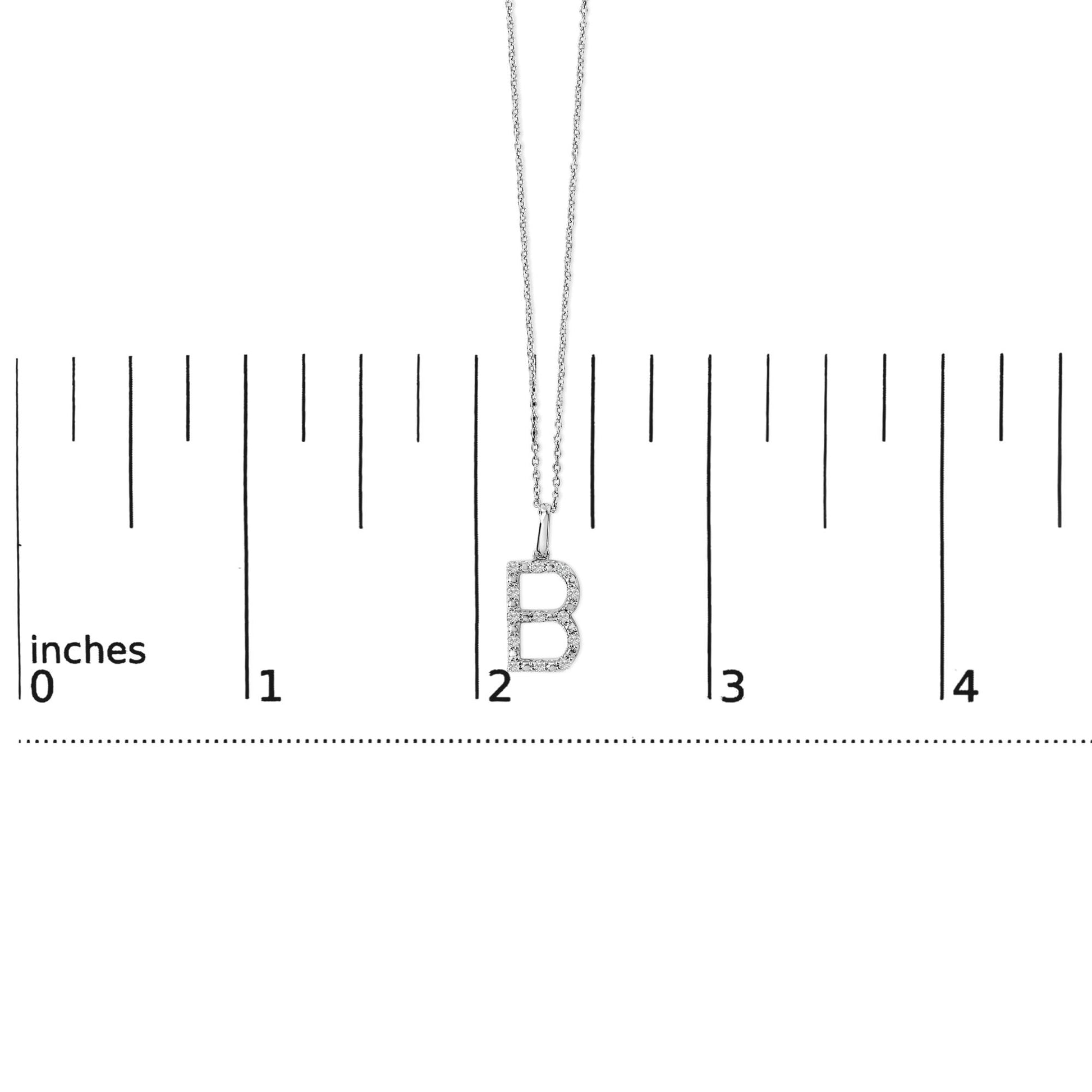 Sterling Silver Diamond Accent "A-Z" Initial Pendant Necklace