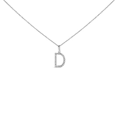 Sterling Silver Diamond Accent "A-Z" Initial Pendant Necklace