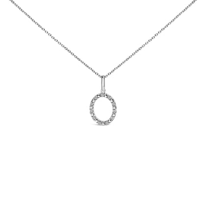 Sterling Silver Diamond Accent "A-Z" Initial Pendant Necklace