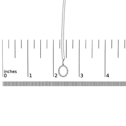 Sterling Silver Diamond Accent "A-Z" Initial Pendant Necklace