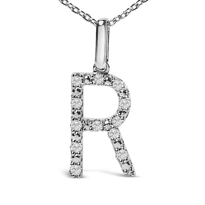 Sterling Silver Diamond Accent "A-Z" Initial Pendant Necklace