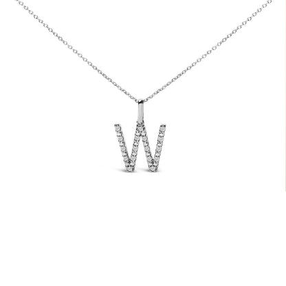 Sterling Silver Diamond Accent "A-Z" Initial Pendant Necklace