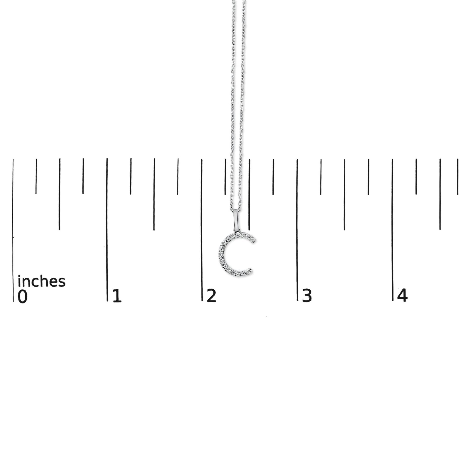 Sterling Silver Diamond Accent "A-Z" Initial Pendant Necklace
