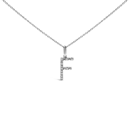 Sterling Silver Diamond Accent "A-Z" Initial Pendant Necklace