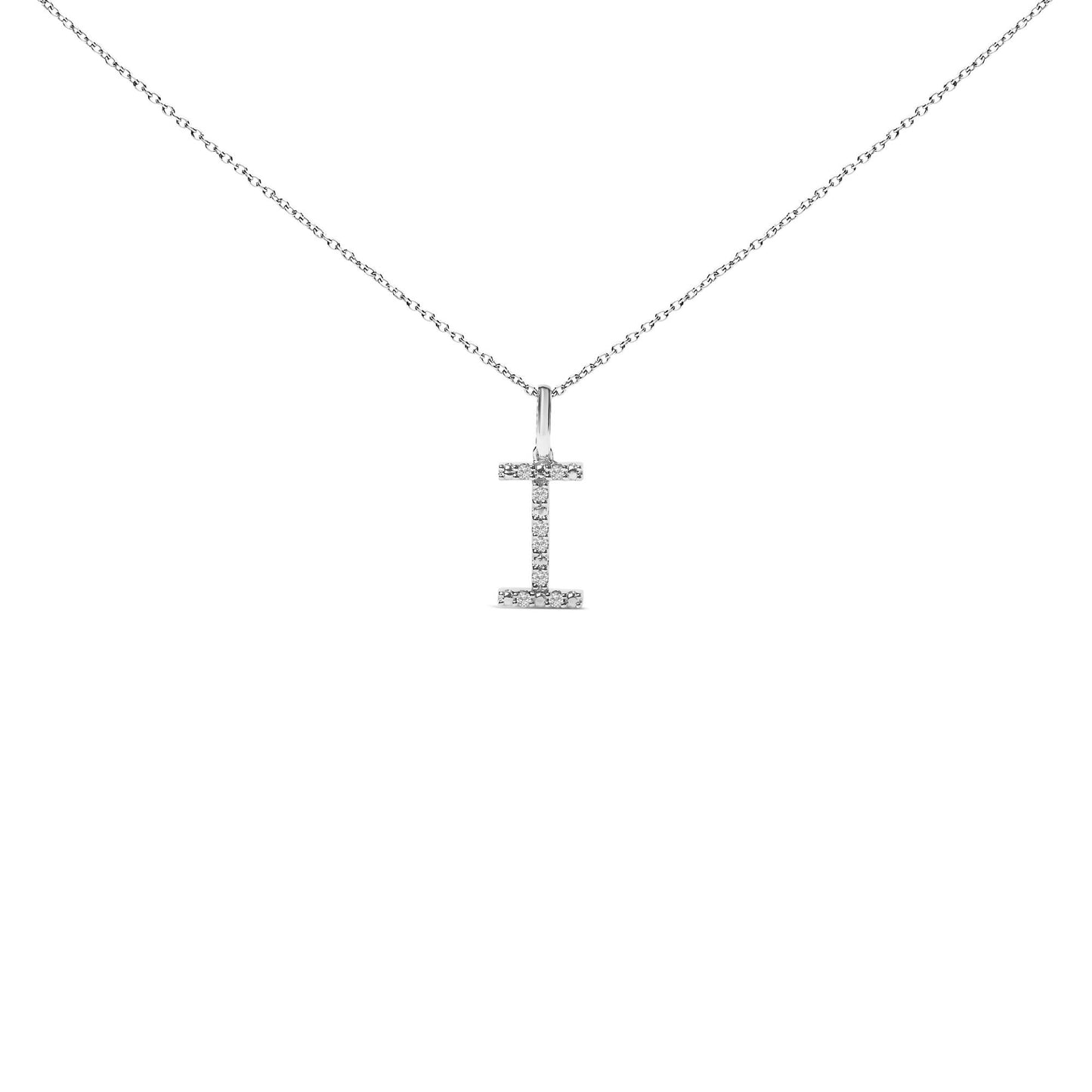 Sterling Silver Diamond Accent "A-Z" Initial Pendant Necklace