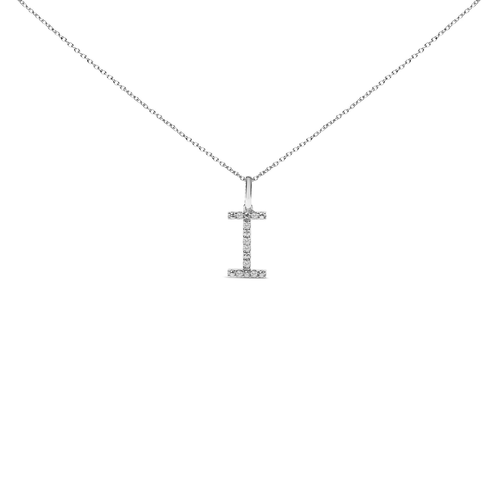 Sterling Silver Diamond Accent "A-Z" Initial Pendant Necklace