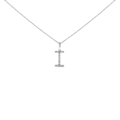 Sterling Silver Diamond Accent "A-Z" Initial Pendant Necklace