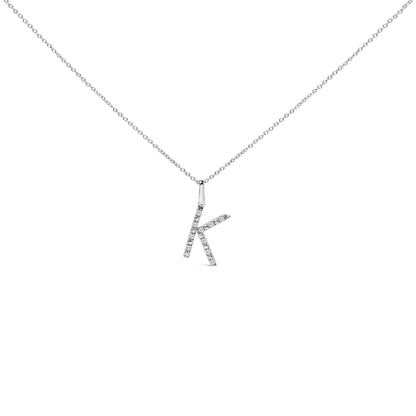 Sterling Silver Diamond Accent "A-Z" Initial Pendant Necklace