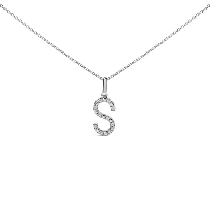 Sterling Silver Diamond Accent "A-Z" Initial Pendant Necklace
