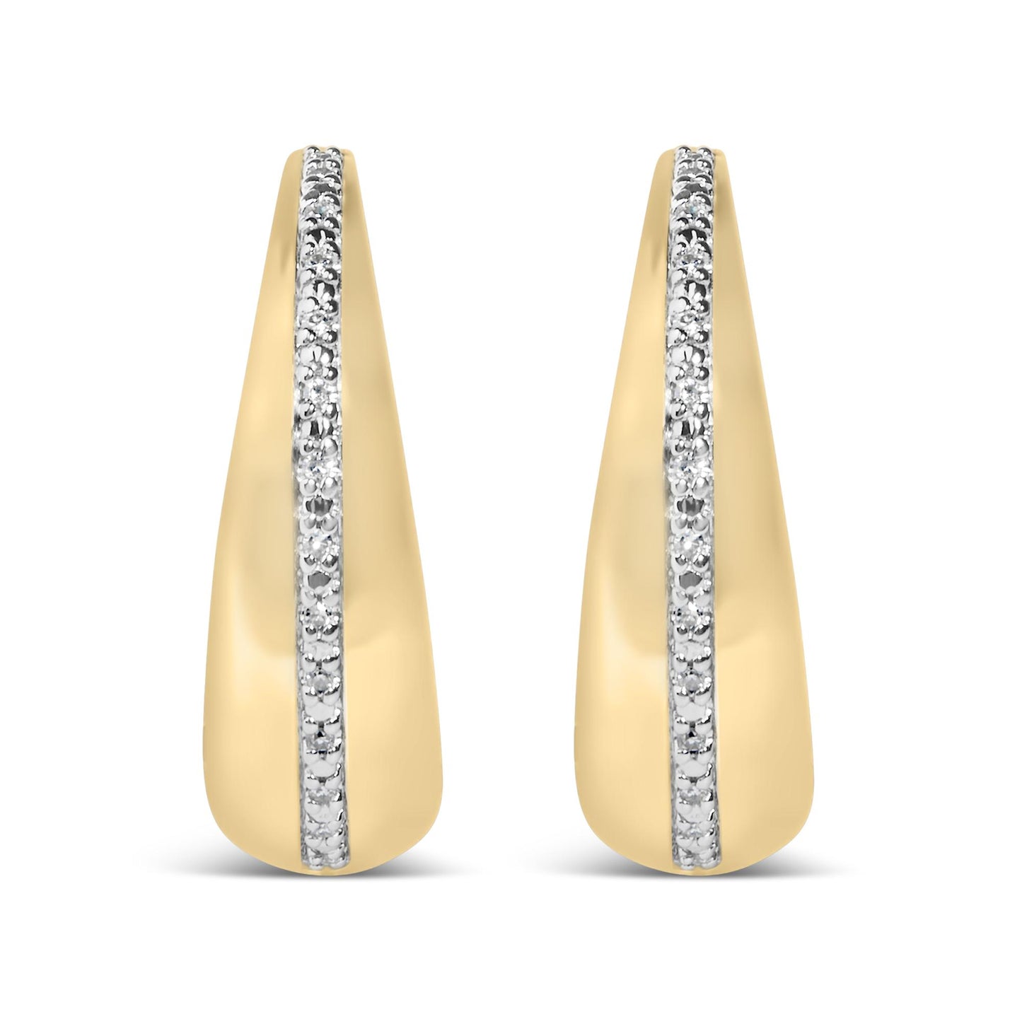 Gold Vermeil Diamond Accent Bold Hoop Earring