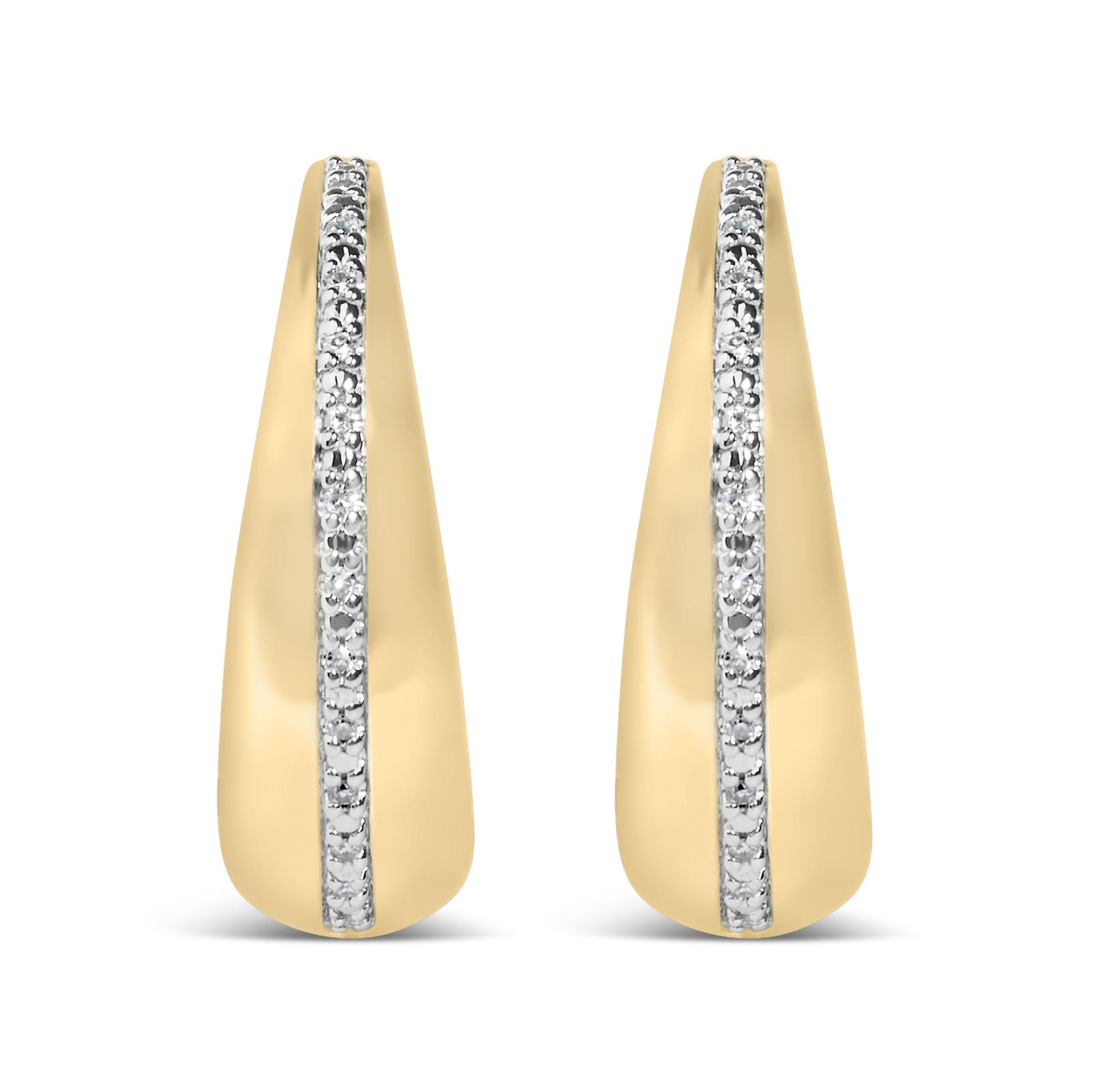 Gold Vermeil Diamond Accent Bold Hoop Earring