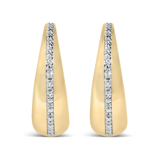 Gold Vermeil Diamond Accent Bold Hoop Earring