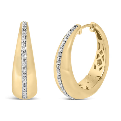 Gold Vermeil Diamond Accent Bold Hoop Earring