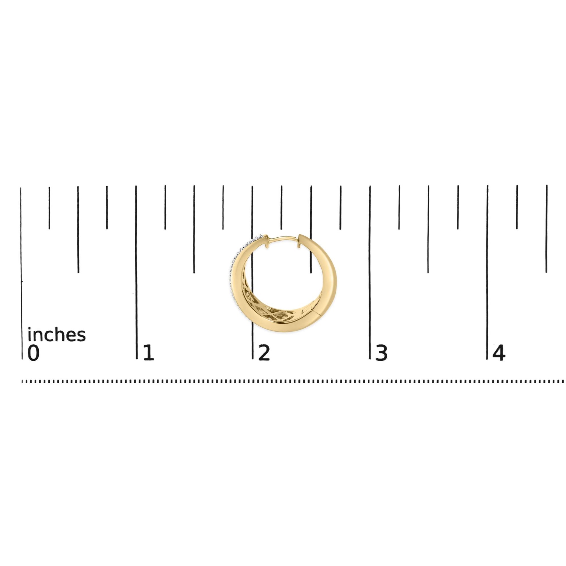 Gold Vermeil Diamond Accent Bold Hoop Earring