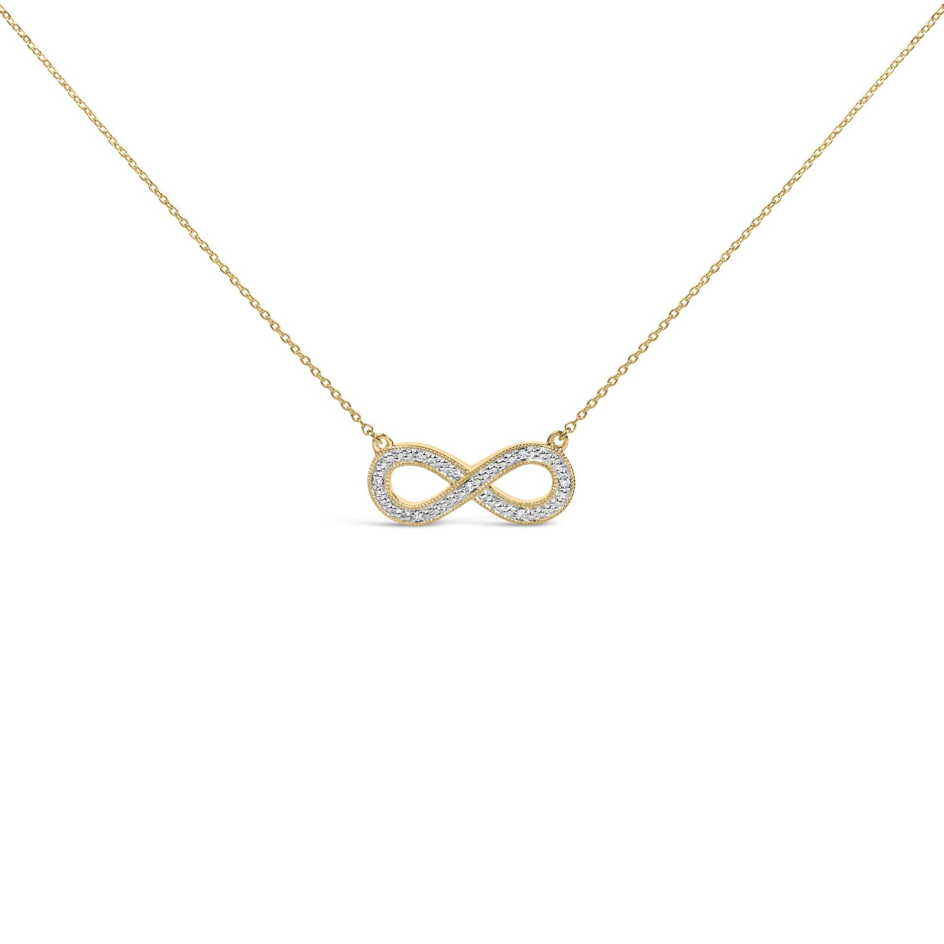 Gold Vermeil Diamond Accent Infinity Pendant Necklace