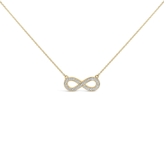 Gold Vermeil Diamond Accent Infinity Pendant Necklace