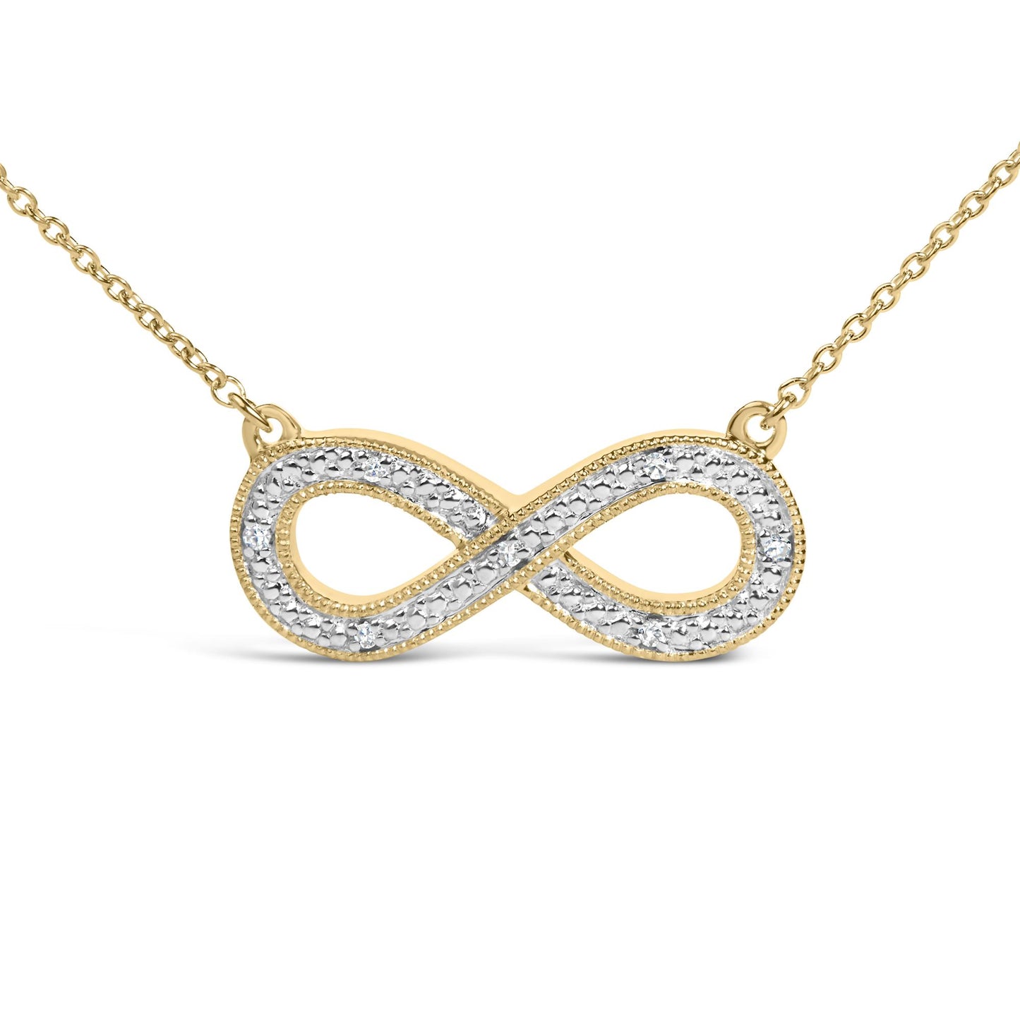 Gold Vermeil Diamond Accent Infinity Pendant Necklace