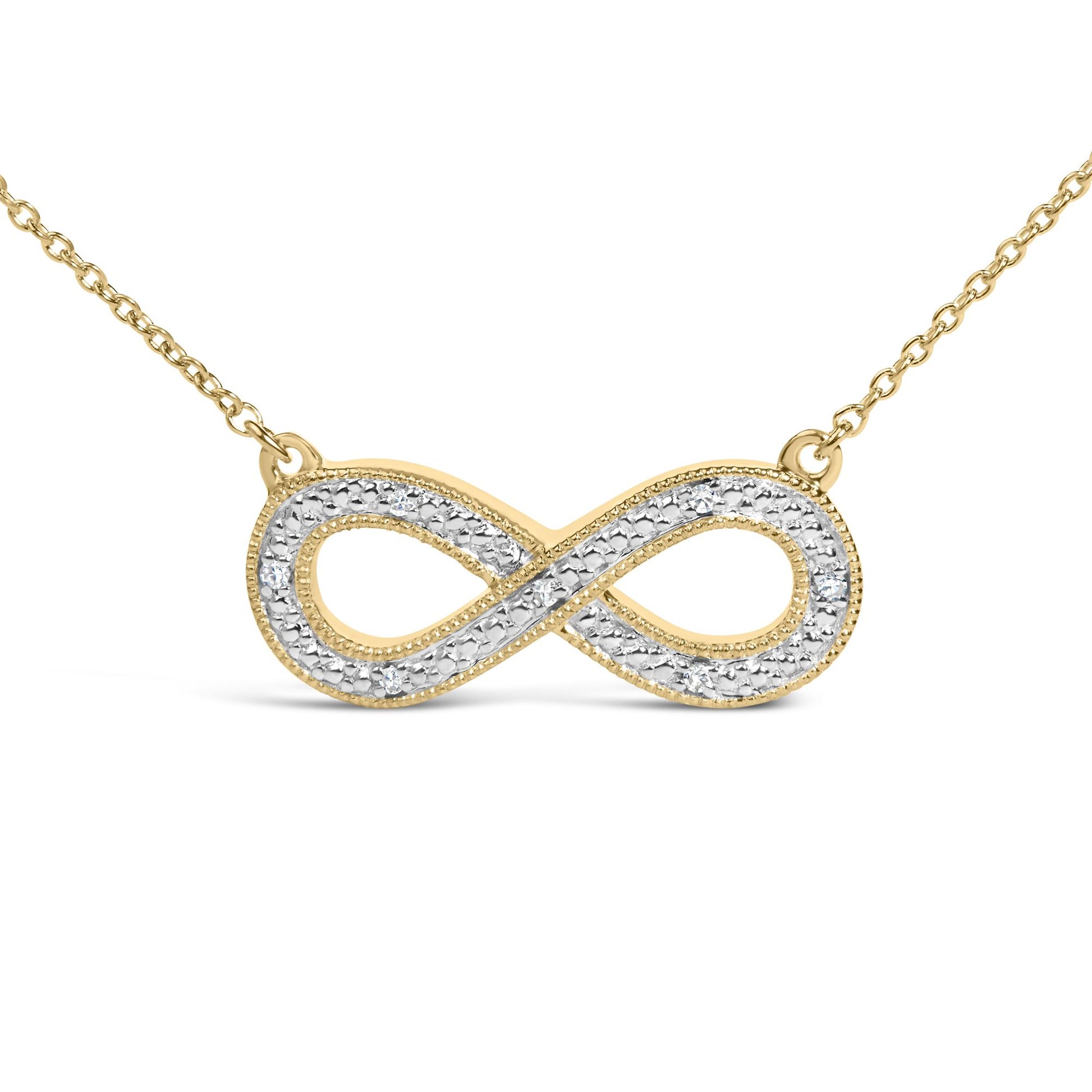 Gold Vermeil Diamond Accent Infinity Pendant Necklace