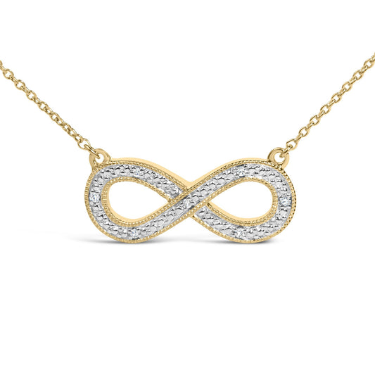 Gold Vermeil Diamond Accent Infinity Pendant Necklace