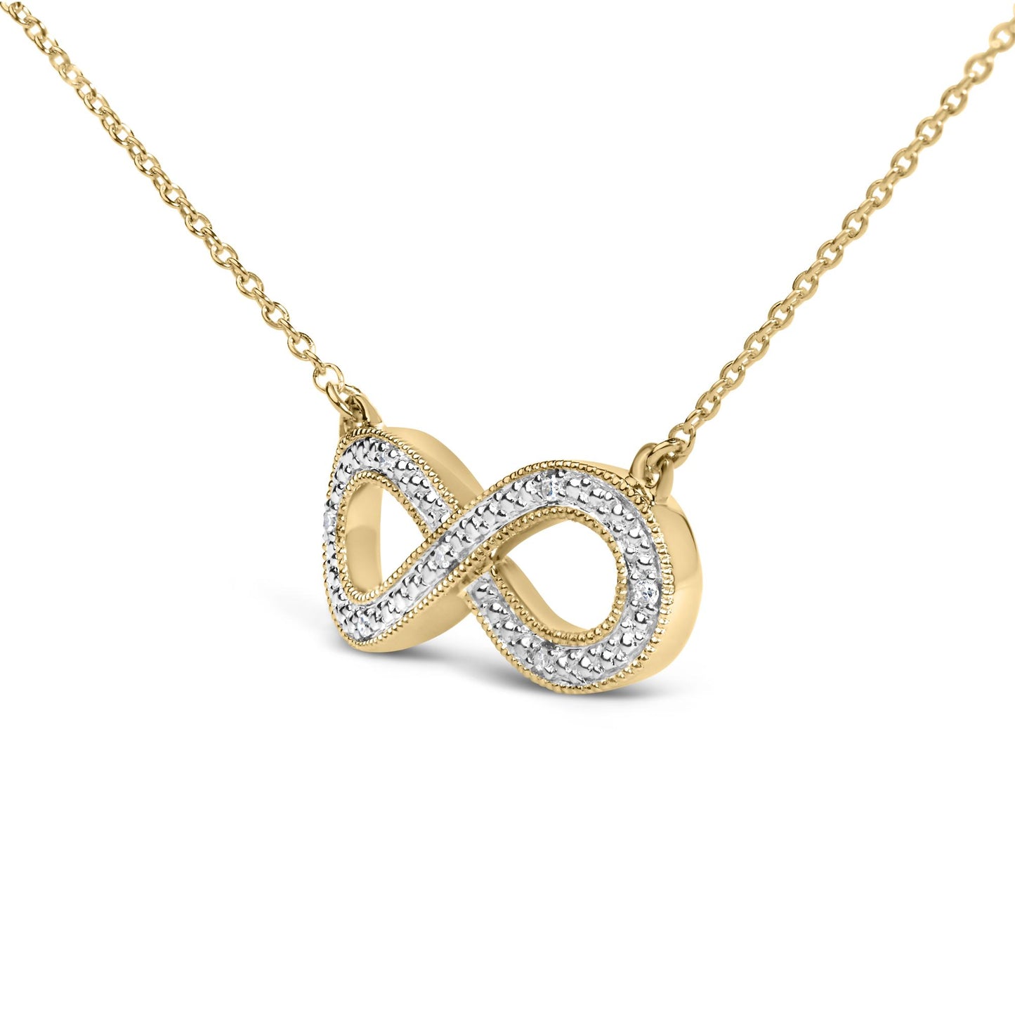 Gold Vermeil Diamond Accent Infinity Pendant Necklace