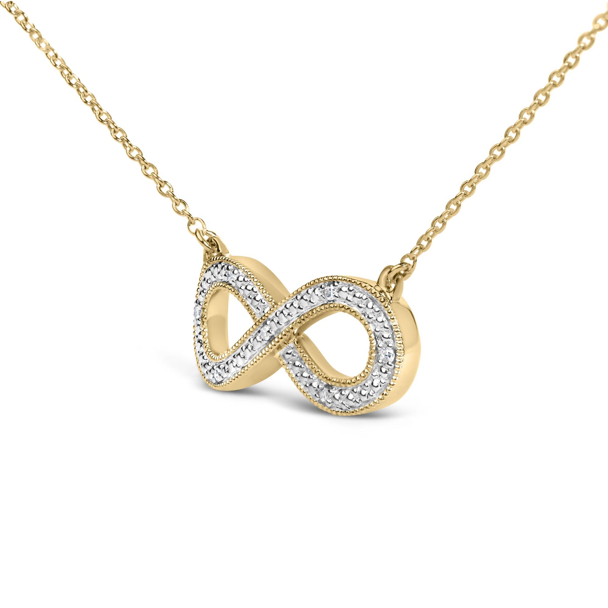 Gold Vermeil Diamond Accent Infinity Pendant Necklace