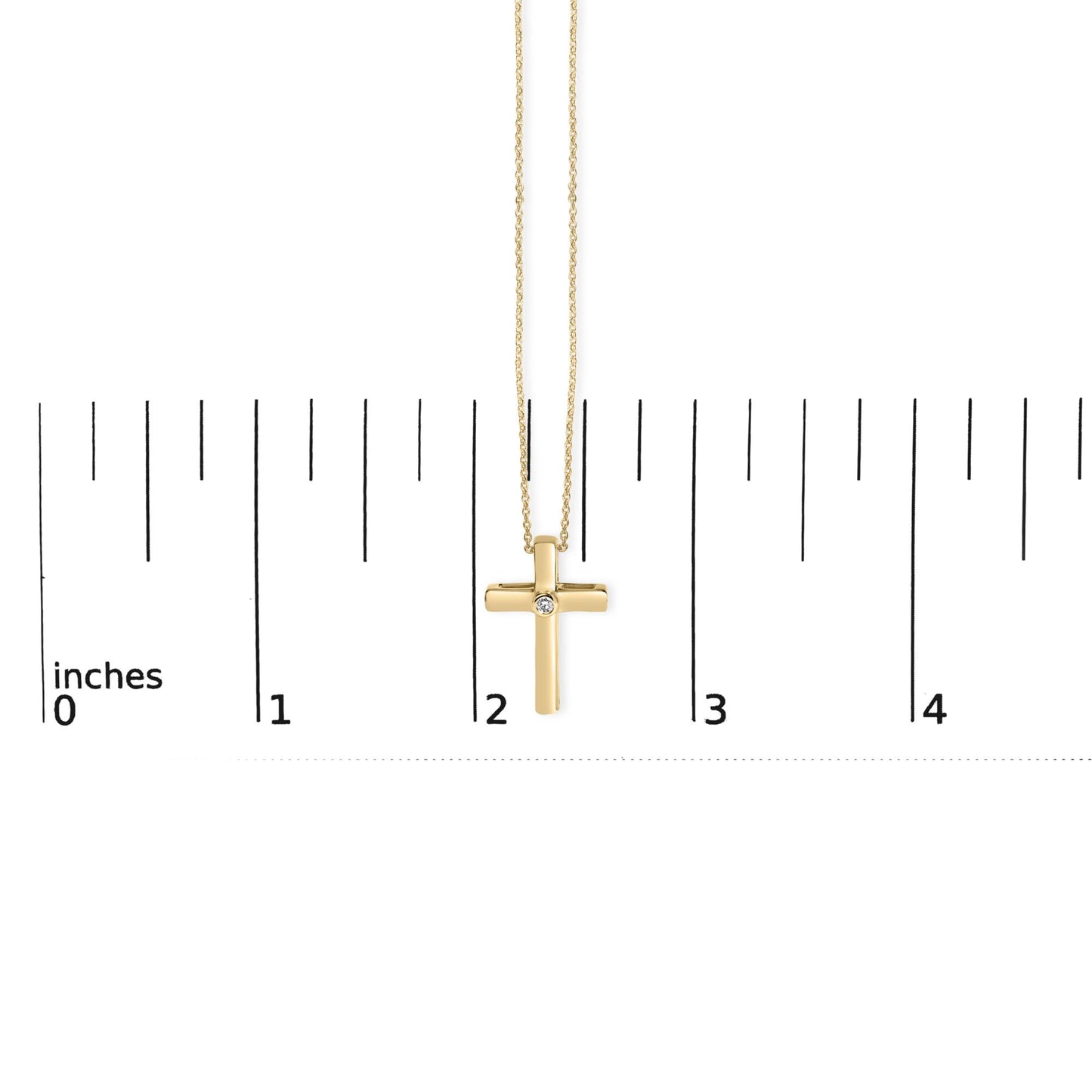 24 KT Gold Vermeil Diamond Accent Cross Pendant Necklace