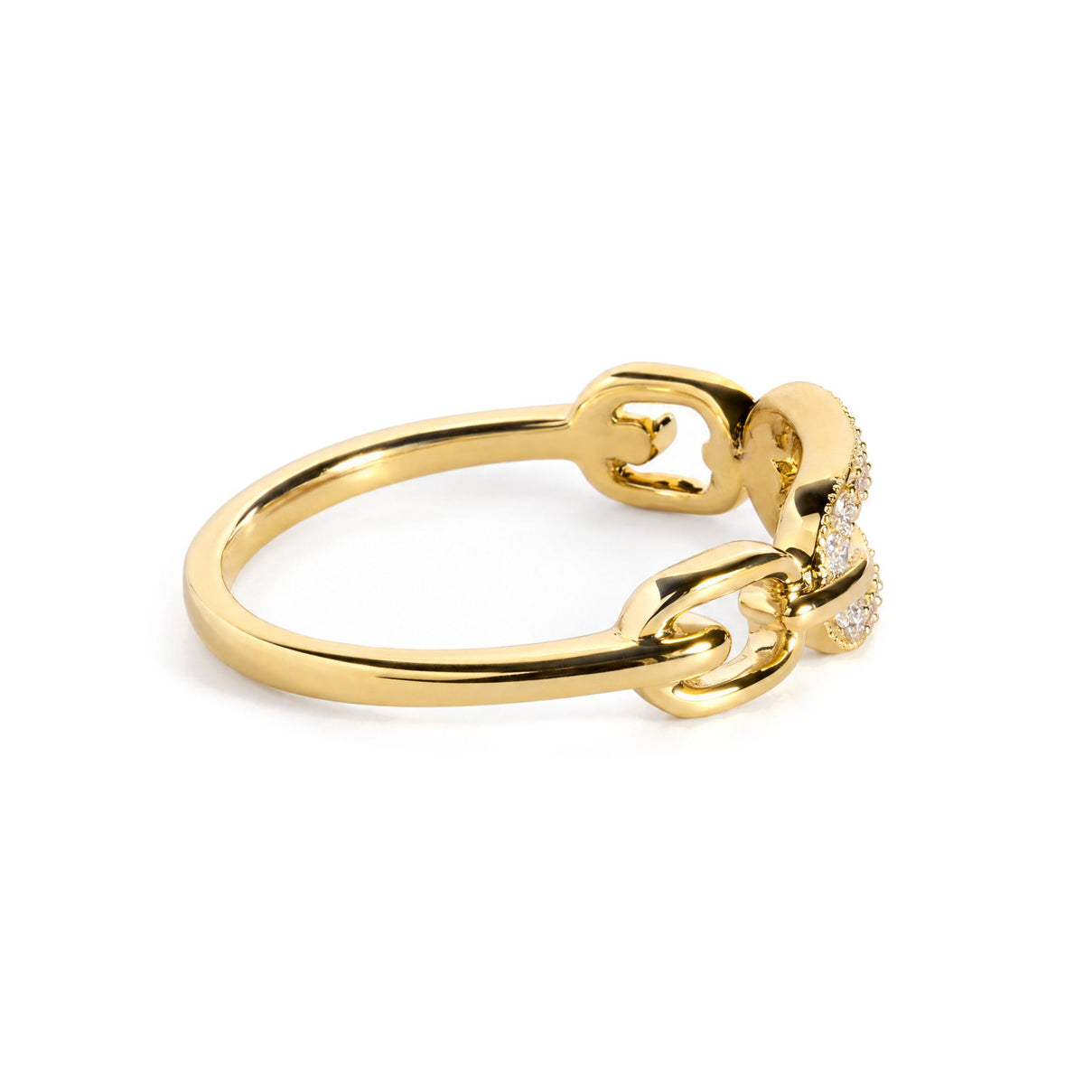 Yellow Gold Vermeil 1/10 Cttw Diamond Paperclip Ring Band