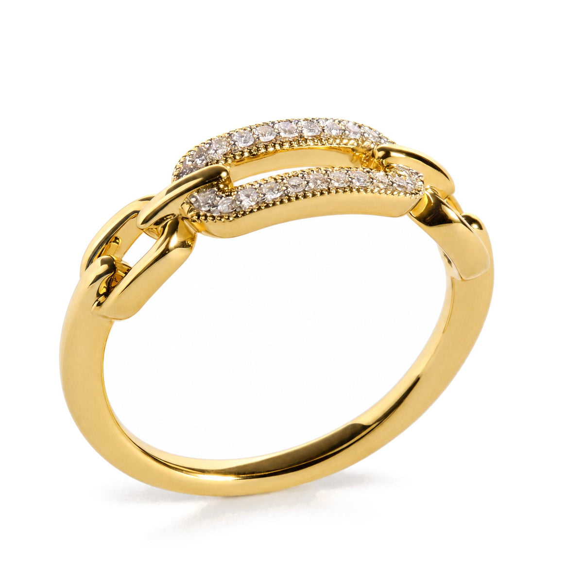 Yellow Gold Vermeil 1/10 Cttw Diamond Paperclip Ring Band