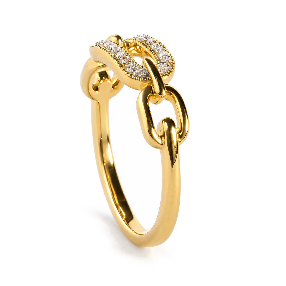 Yellow Gold Vermeil 1/10 Cttw Diamond Paperclip Ring Band