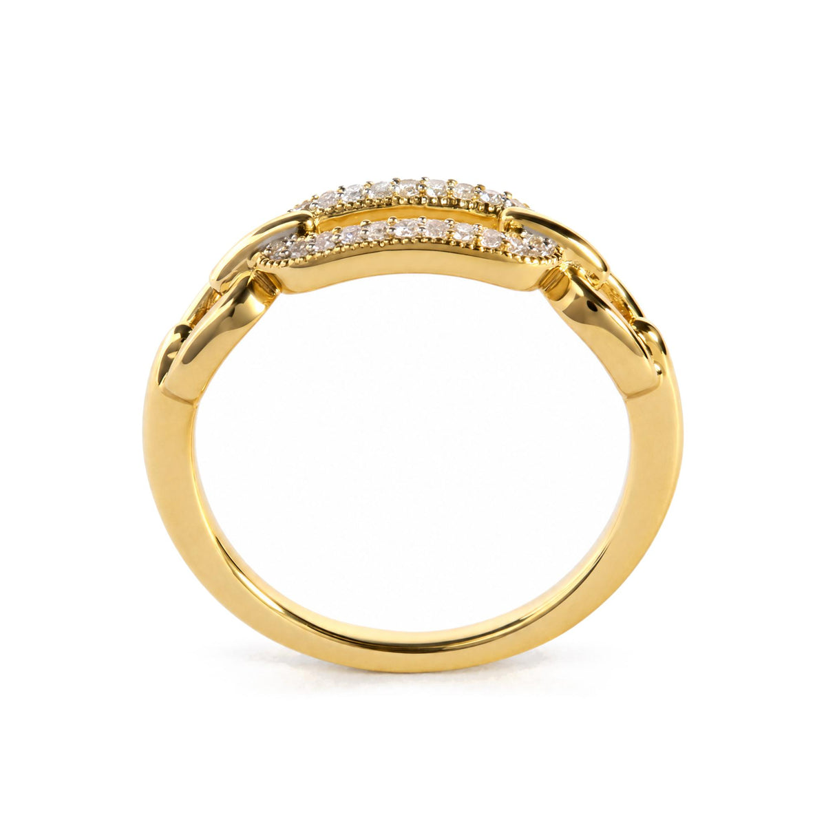 Yellow Gold Vermeil 1/10 Cttw Diamond Paperclip Ring Band