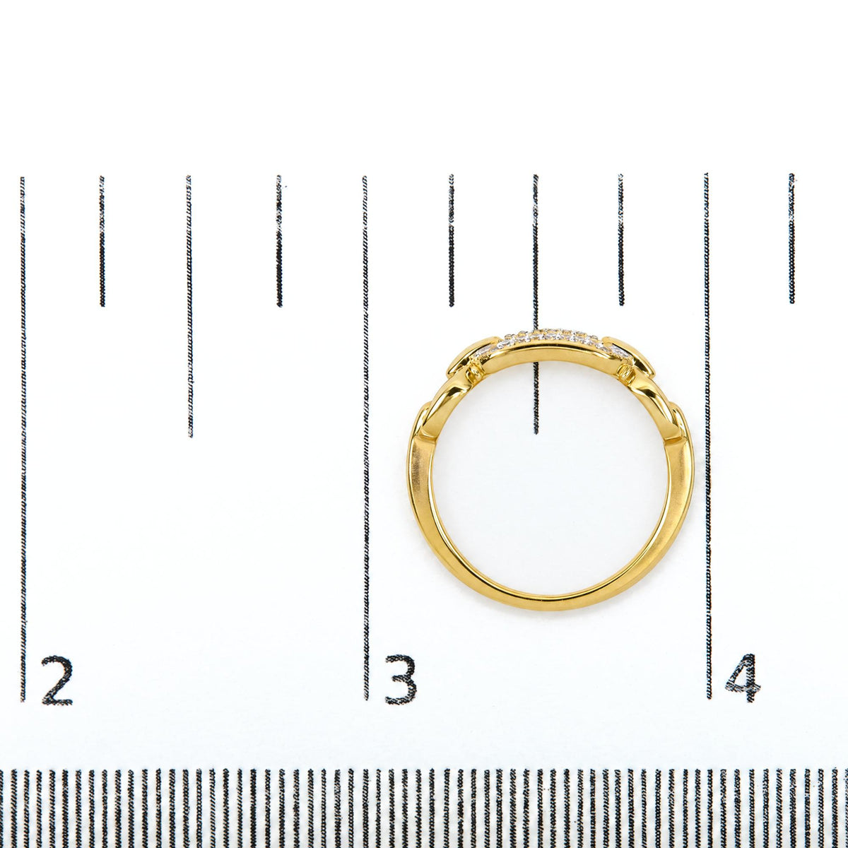 Yellow Gold Vermeil 1/10 Cttw Diamond Paperclip Ring Band