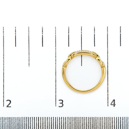 Yellow Gold Vermeil 1/10 Cttw Diamond Paperclip Ring Band