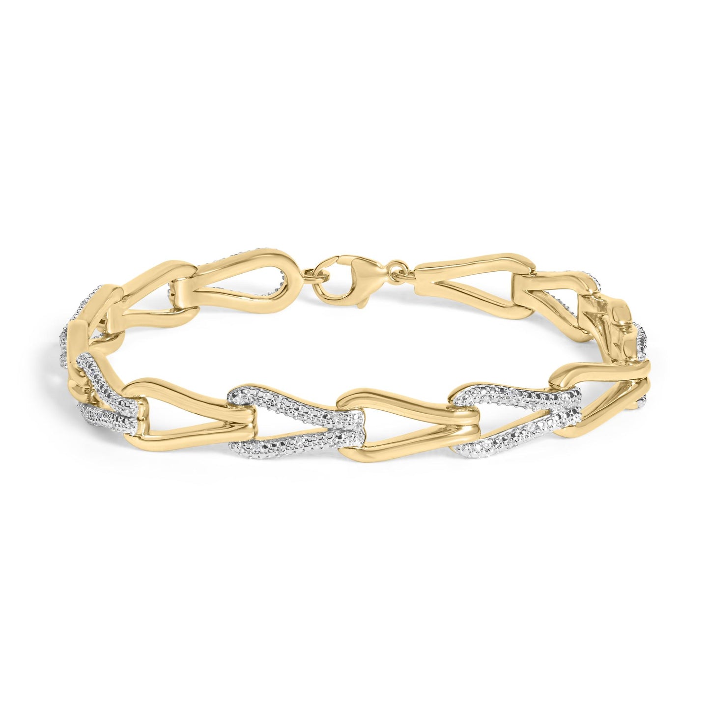 Gold Vermeil 1/7 Cttw Diamond Bold Knot Link Bracelet