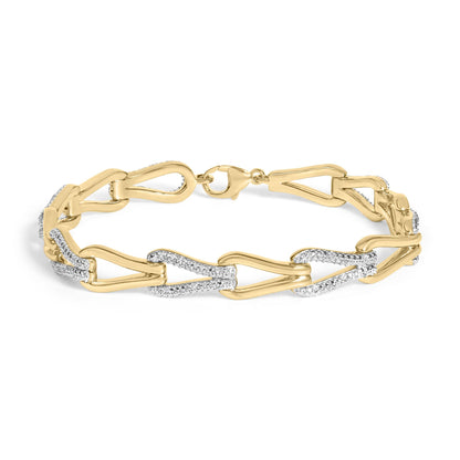 Gold Vermeil 1/7 Cttw Diamond Bold Knot Link Bracelet