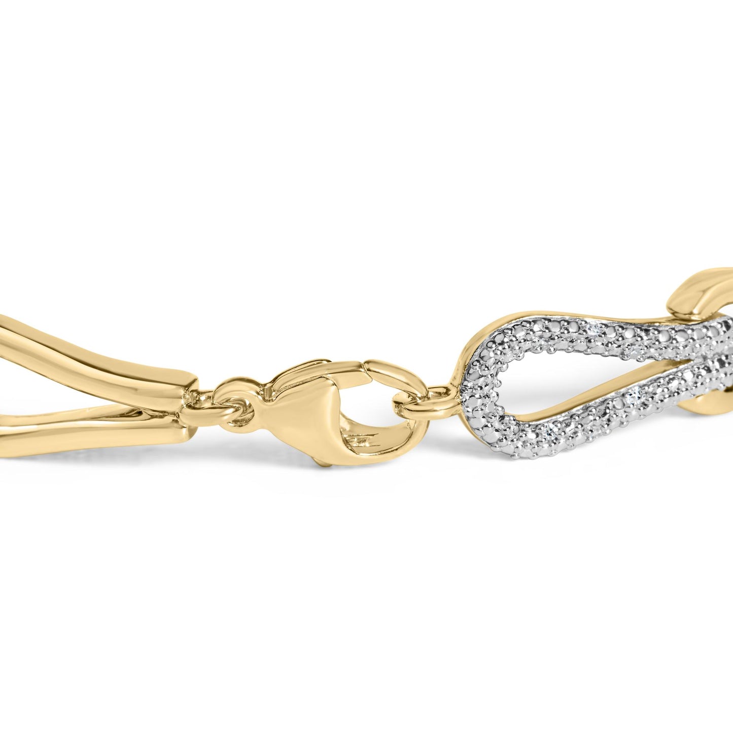 Gold Vermeil 1/7 Cttw Diamond Bold Knot Link Bracelet