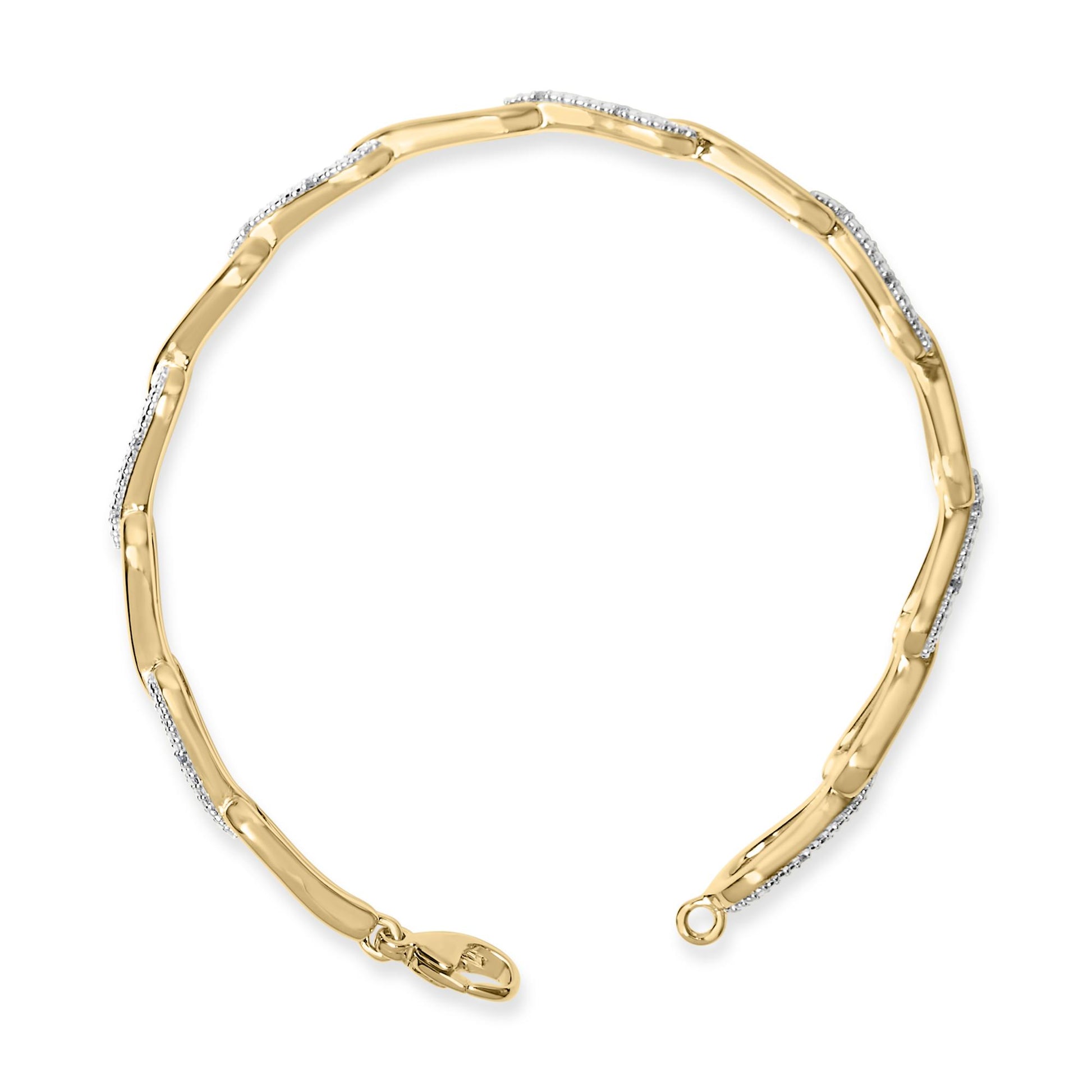 Gold Vermeil 1/7 Cttw Diamond Bold Knot Link Bracelet