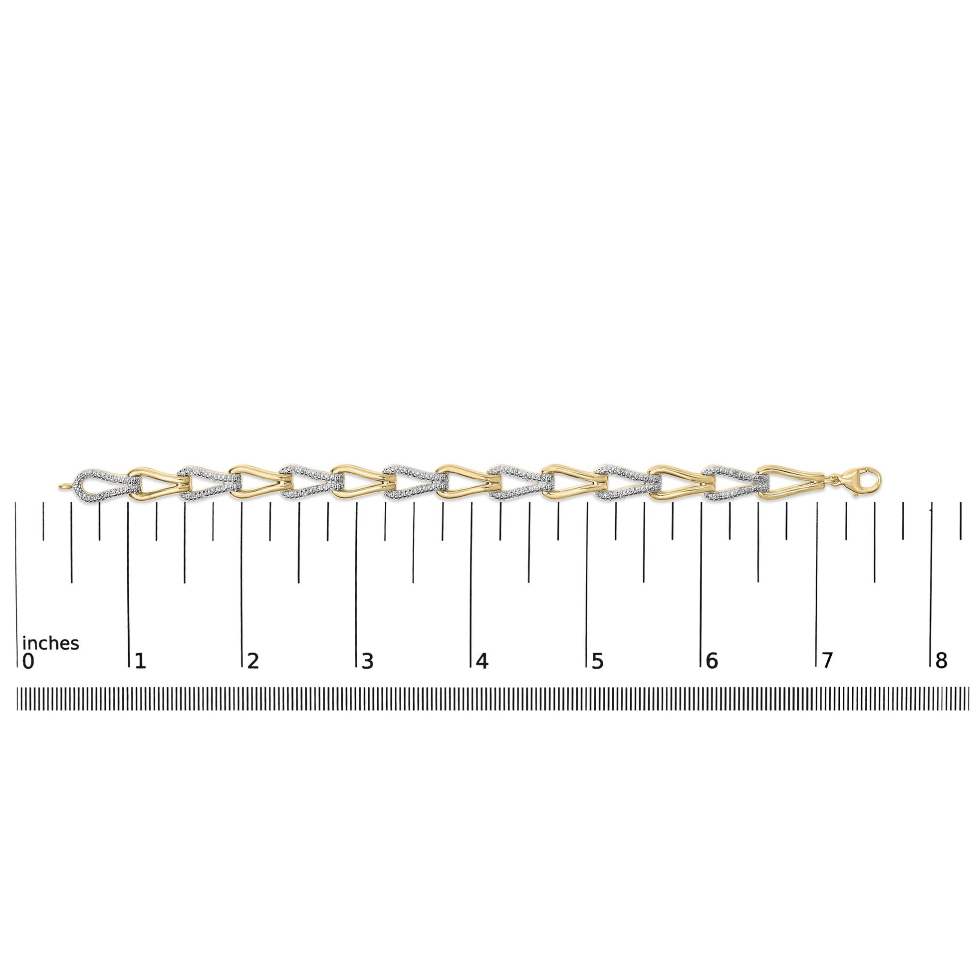 Gold Vermeil 1/7 Cttw Diamond Bold Knot Link Bracelet